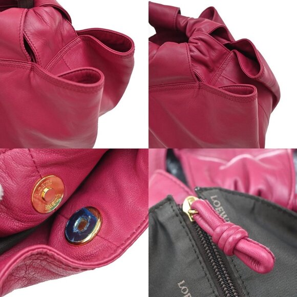 LOEWE Anagram Logo Nappa Aire Hand Bag Leather Pink GHW Spain 84EF792 - Picture 7 of 15